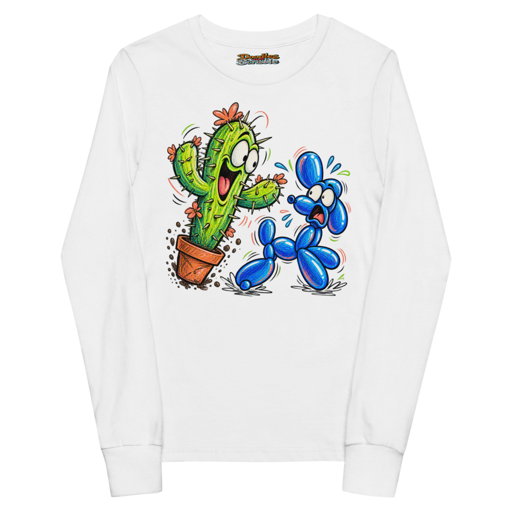 A Cactus Attempts To Hug A Balloon Animal Youth Long Sleeve T Shirt
