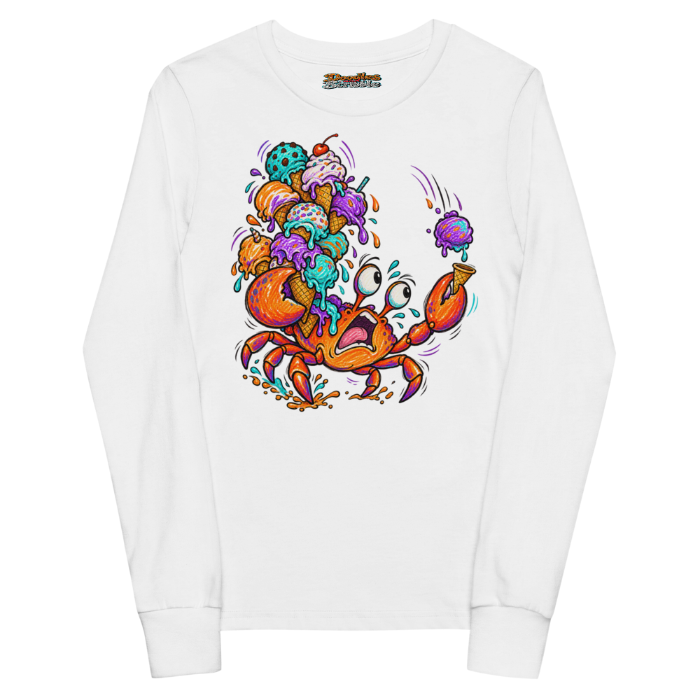 A Crab Carries Far Too Many Ice Creams Youth Long Sleeve T Shirt