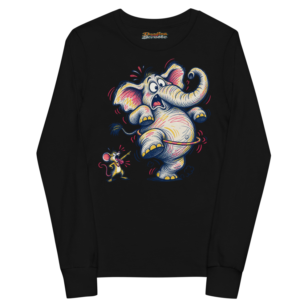 A Tiny Mouse Coaches An Enormous Elephant Through Youth Long Sleeve T Shirt alternate view