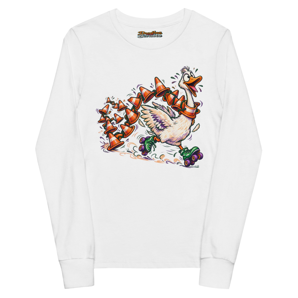 A Goose In Roller Skates Drags A Whole Youth Long Sleeve T Shirt