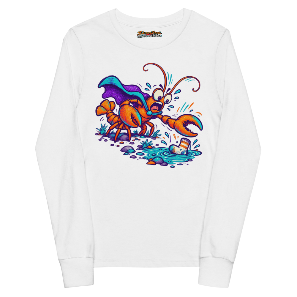 A Lobster In A Cape Tries To Rescue Youth Long Sleeve T Shirt