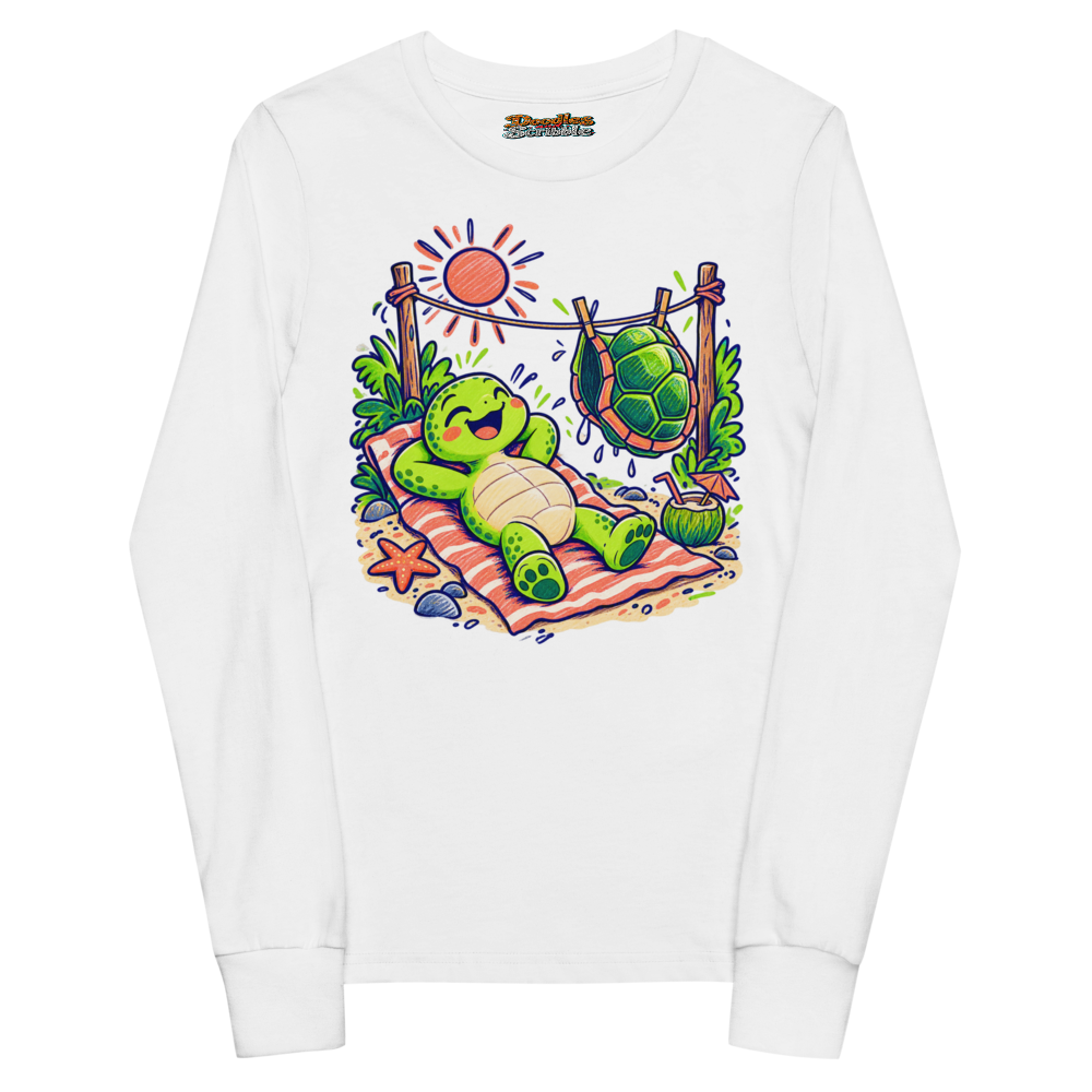A Turtle Sunbathes While Its Shell Hangs Nearby Youth Long Sleeve T Shirt