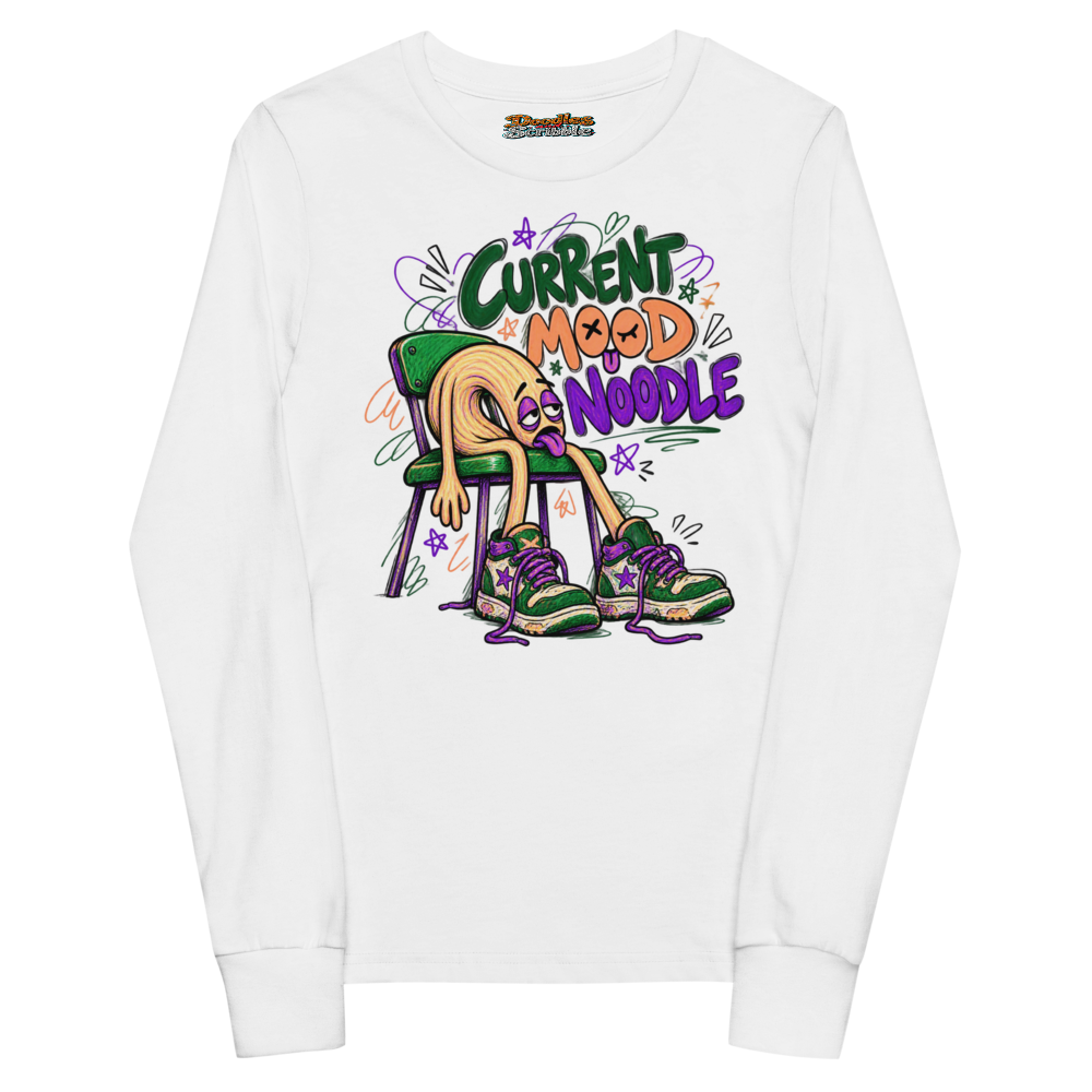 Current Mood Noodle Youth Long Sleeve T Shirt in White