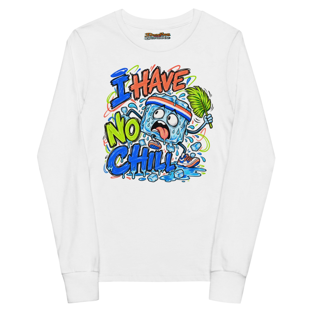 I Have No Chill Youth Long Sleeve T Shirt in White