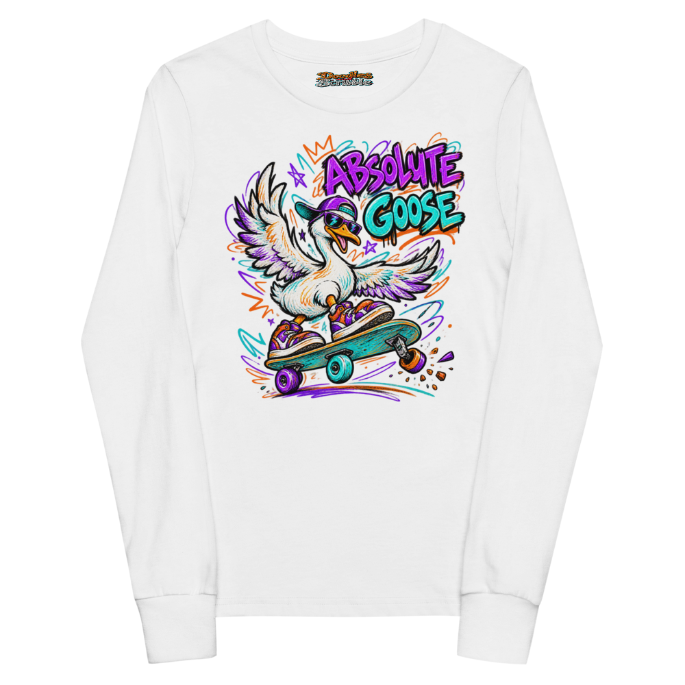 Absolute Goose Youth Long Sleeve T Shirt in White