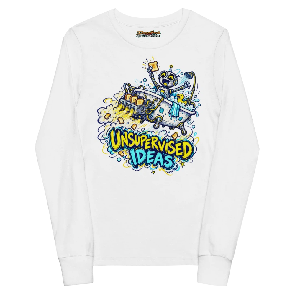 Unsupervised Ideas Youth Long Sleeve T Shirt in White