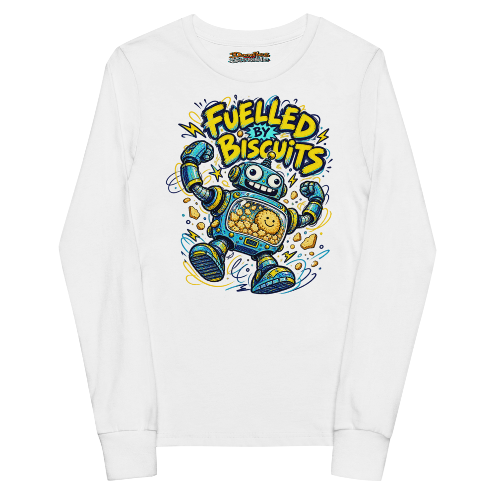 Fuelled By Biscuits Youth Long Sleeve T Shirt