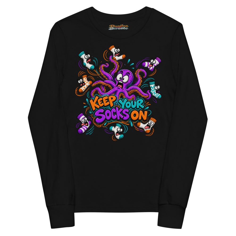 Keep Your Socks On Youth Long Sleeve T Shirt alternate view
