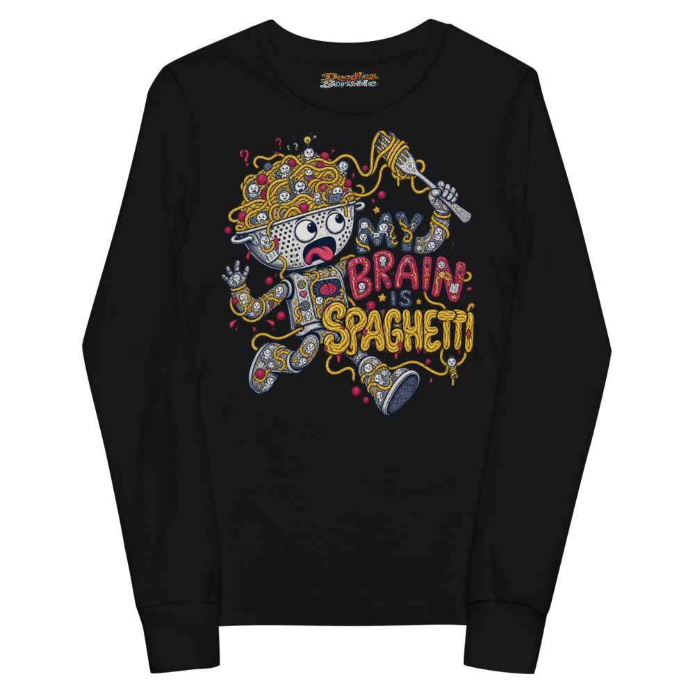 My Brain Is Spaghetti Youth Long Sleeve T Shirt alternate view