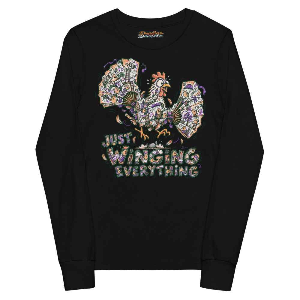 Just Winging Everything Youth Long Sleeve T Shirt alternate view