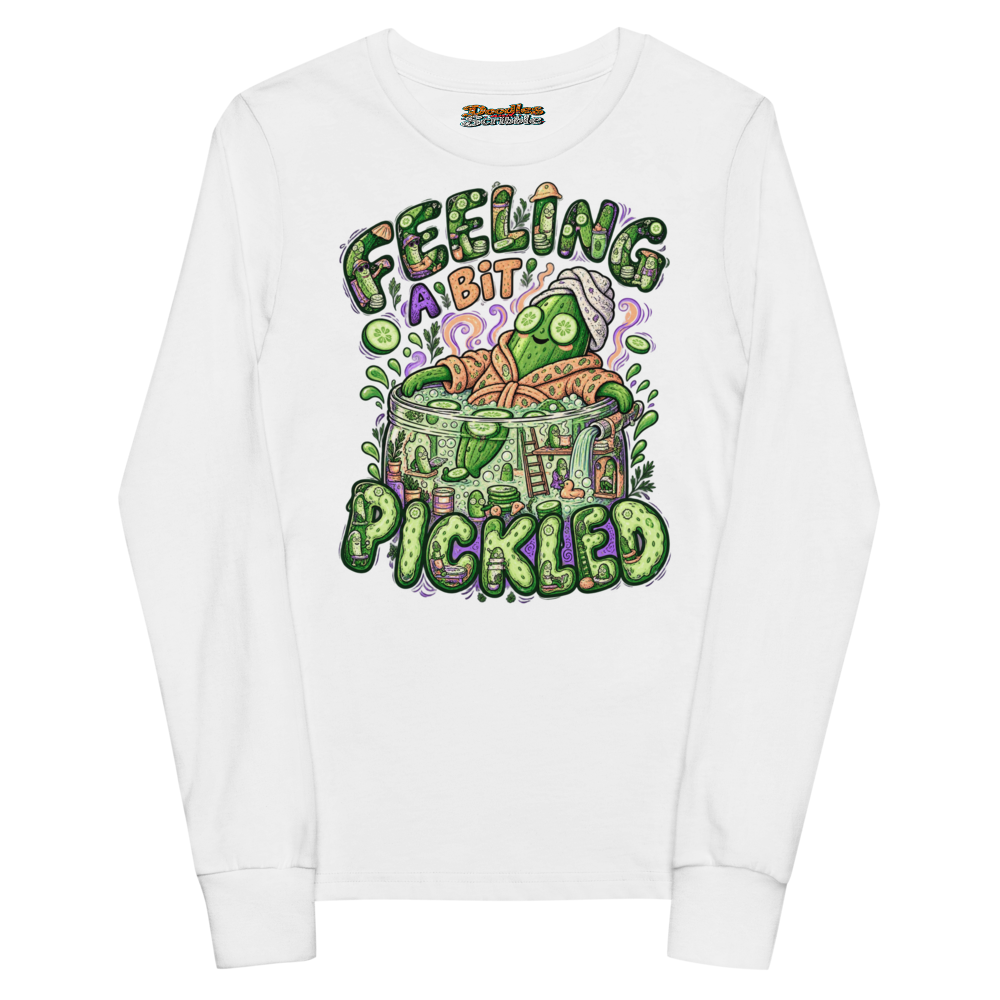 Feeling A Bit Pickled Youth Long Sleeve T Shirt in White