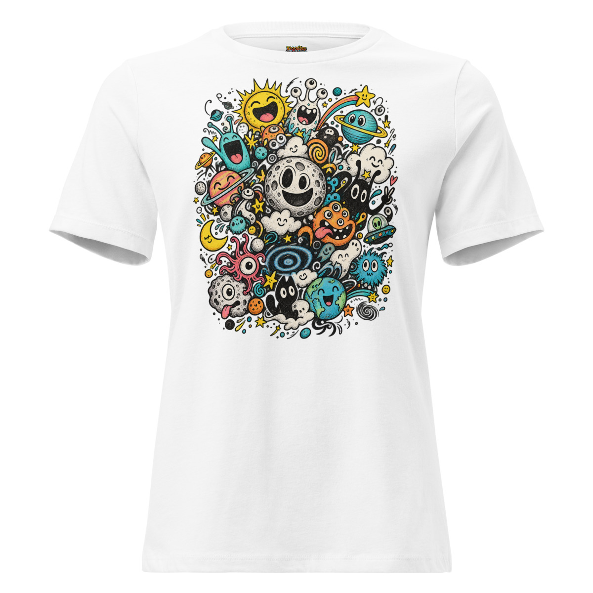 Doodle Galaxy with a Kaleidoscope of Emotions Women’s relaxed T shirt