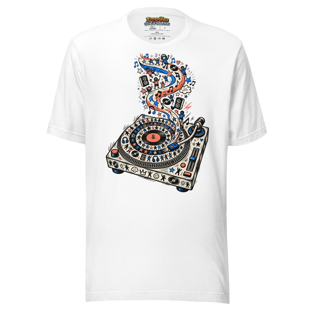Abstract Turntable T-Shirt - Retro Beats