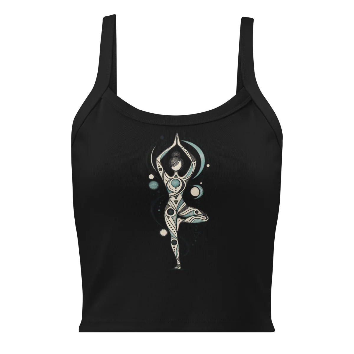 Women's Yoga Balance with Abstract Geometric Doodle Micro-Rib Tank alternate view