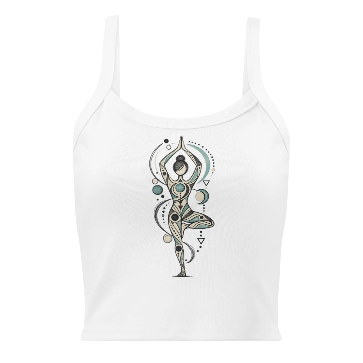 Women's Yoga Balance with Abstract Geometric Doodle Micro-Rib Tank