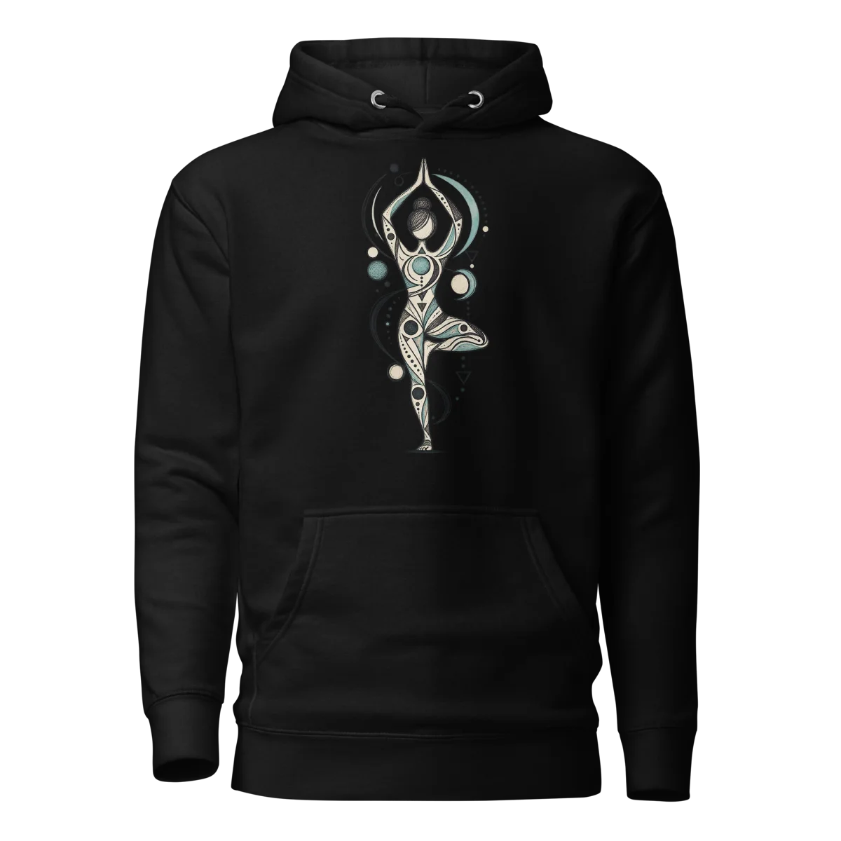 Yoga Balance with Abstract Geometric Doodle Graphic Pullover Hoodie alternate view