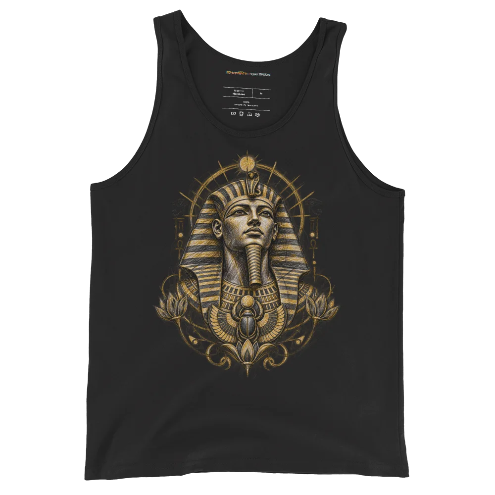 Pharaoh's Glyph - Eternal Egypt Scribble Illustrated Tank Top alternate view