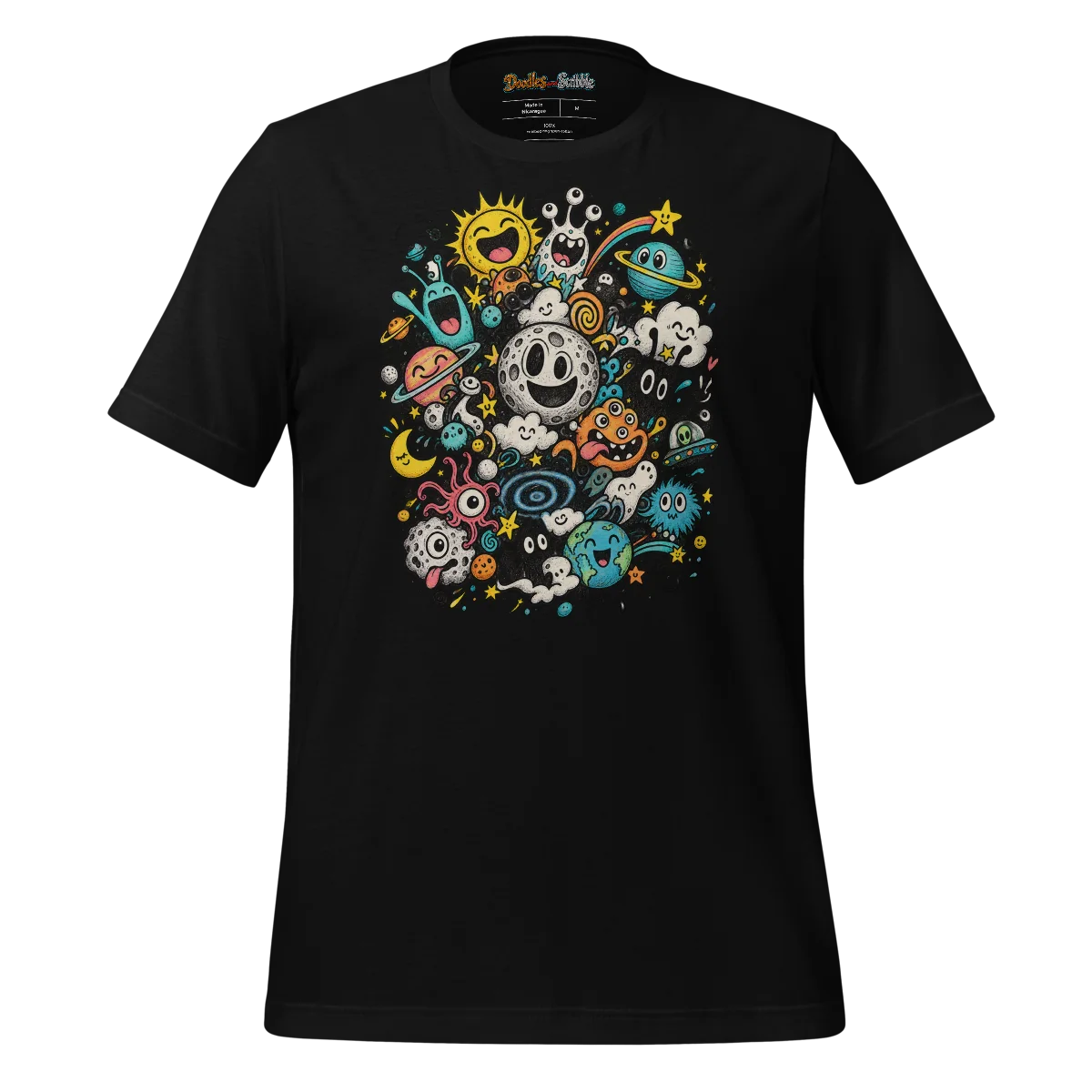 Doodle Galaxy T Shirt with a Kaleidoscope of Emotions alternate view