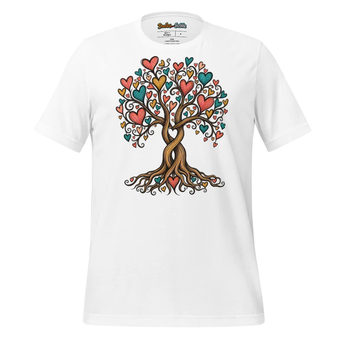 Heart Tree Doodle T Shirt Love's Blossom Design