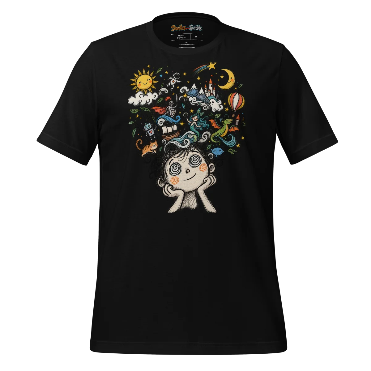 Whimsical Doodle T Shirt Narrative Threads Design alternate view