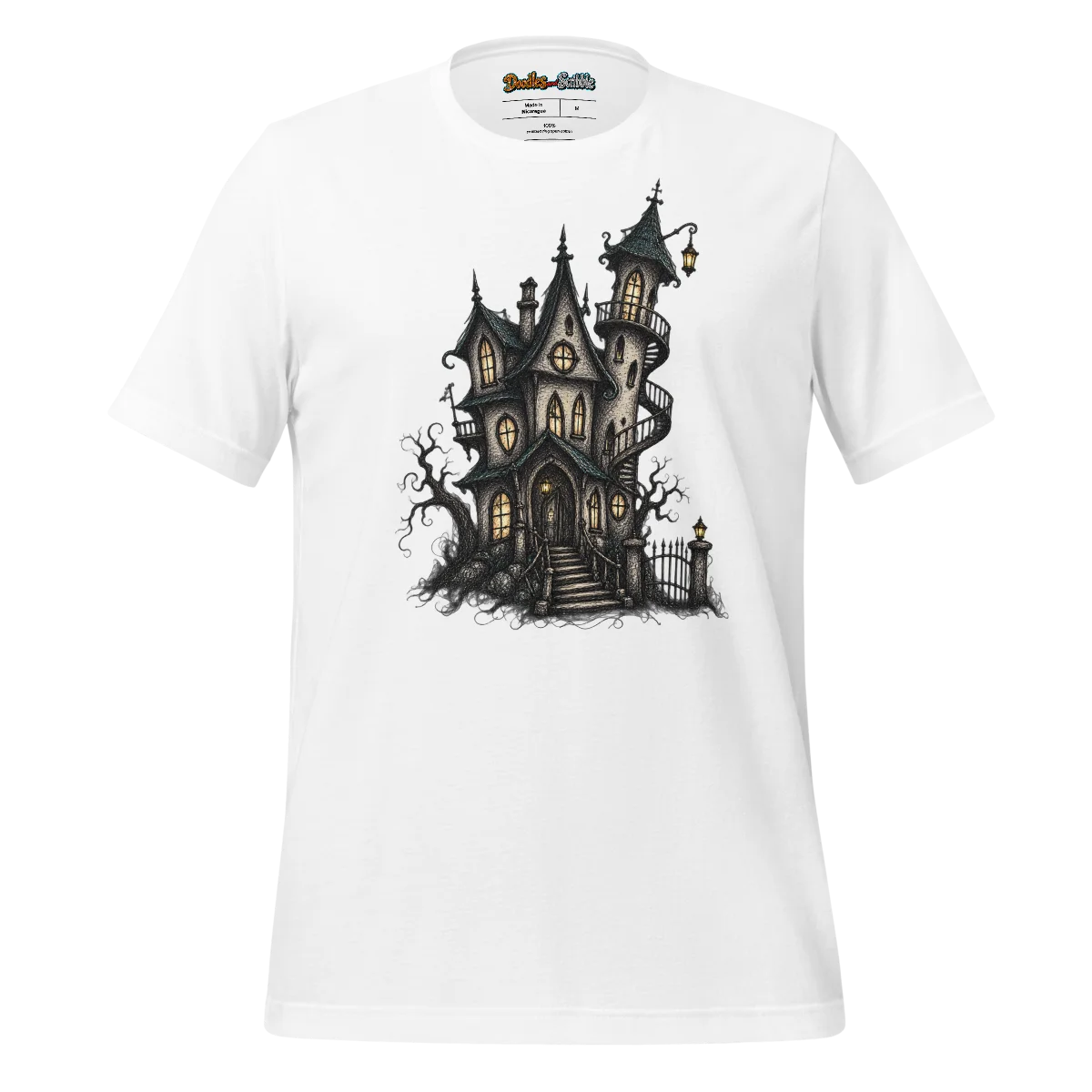 Haunted House T Shirt Twisting Stairs Scribble