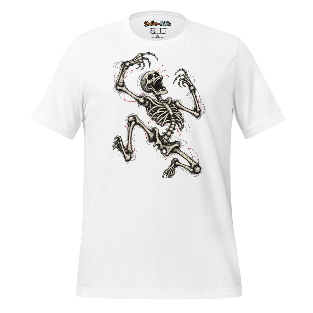 Skeleton Scribble T Shirt Frenzied Bones Design