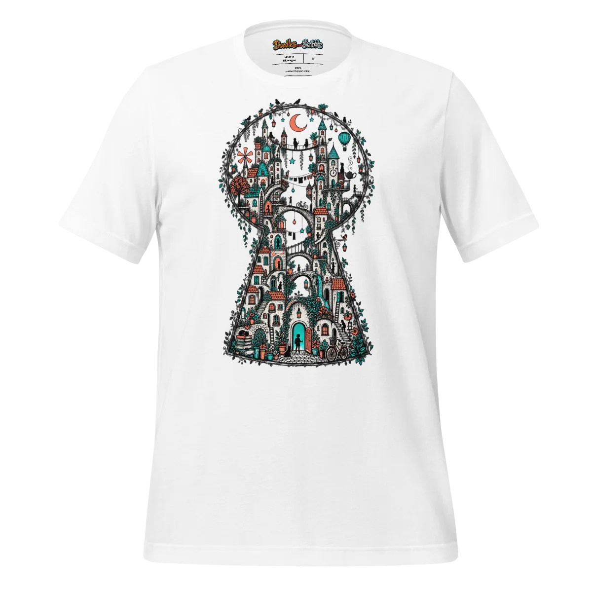 Doodle Architecture T Shirt Imaginative Cityscape Sketch