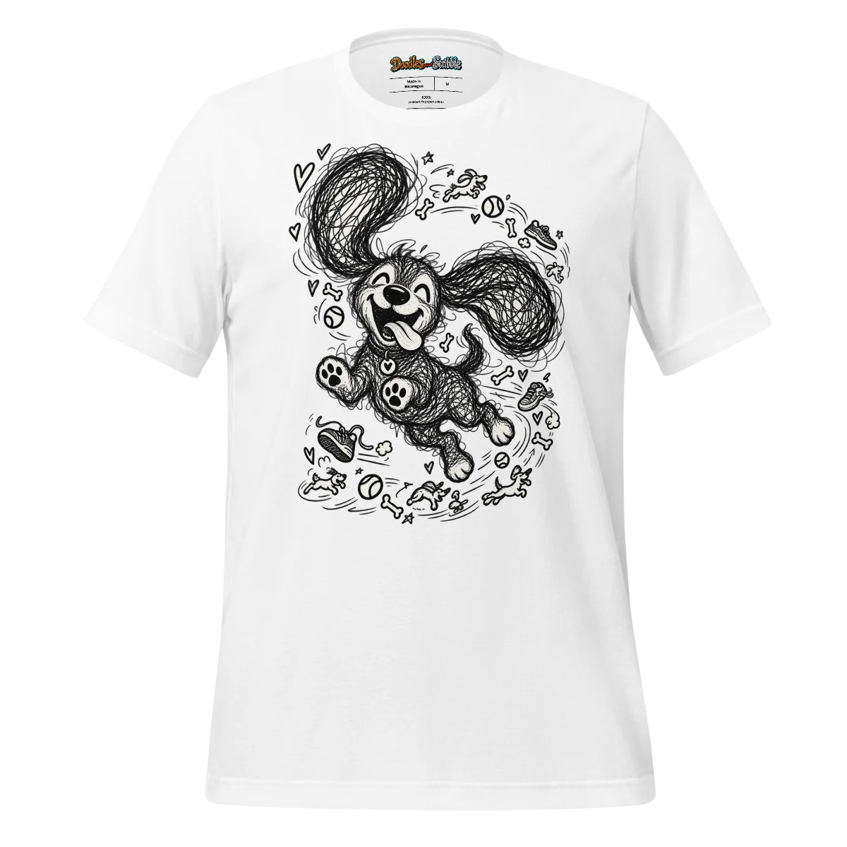 Expressive Canine T Shirt Cute Animal Doodle