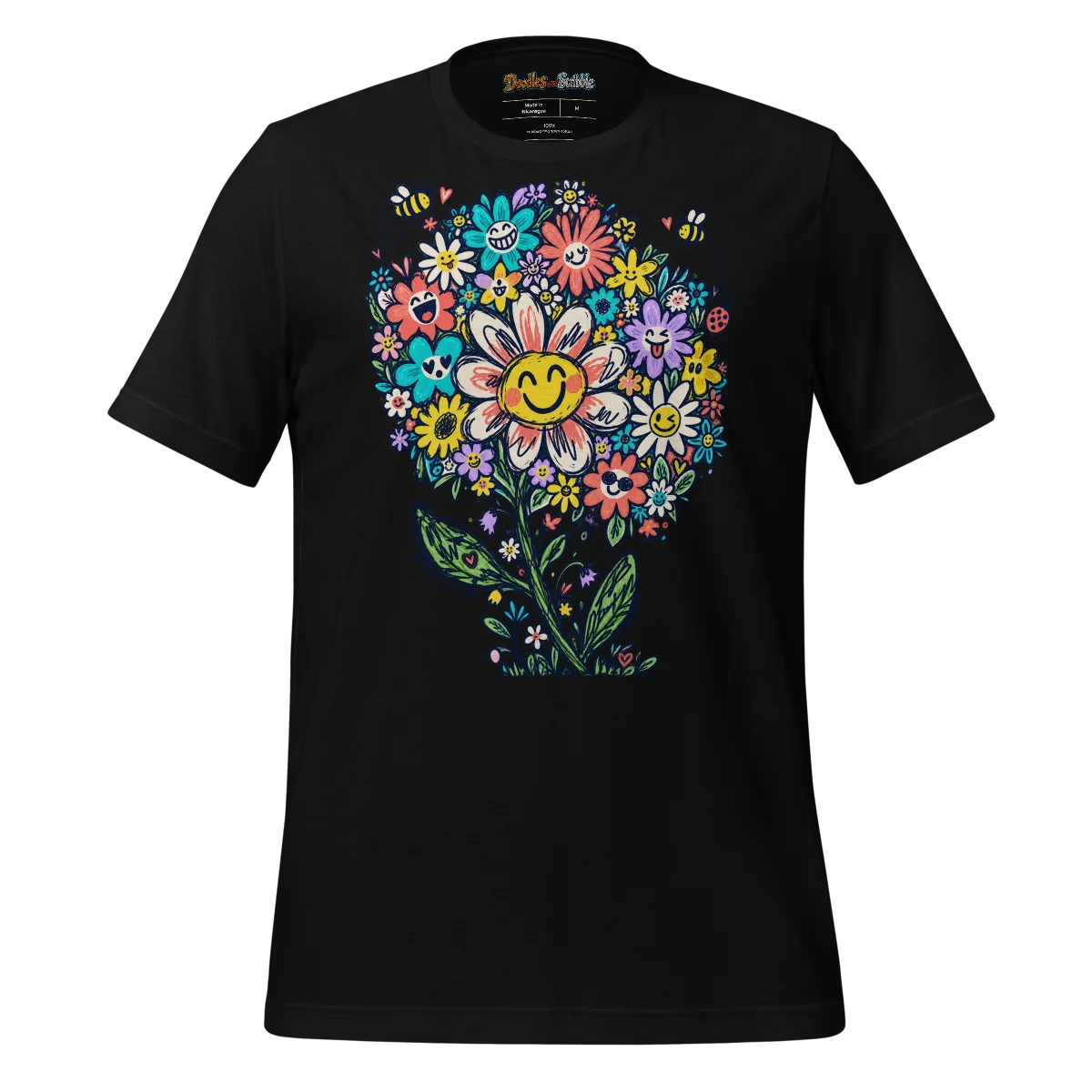 Bursting Floral T Shirt Vibrant Petal Explosion alternate view