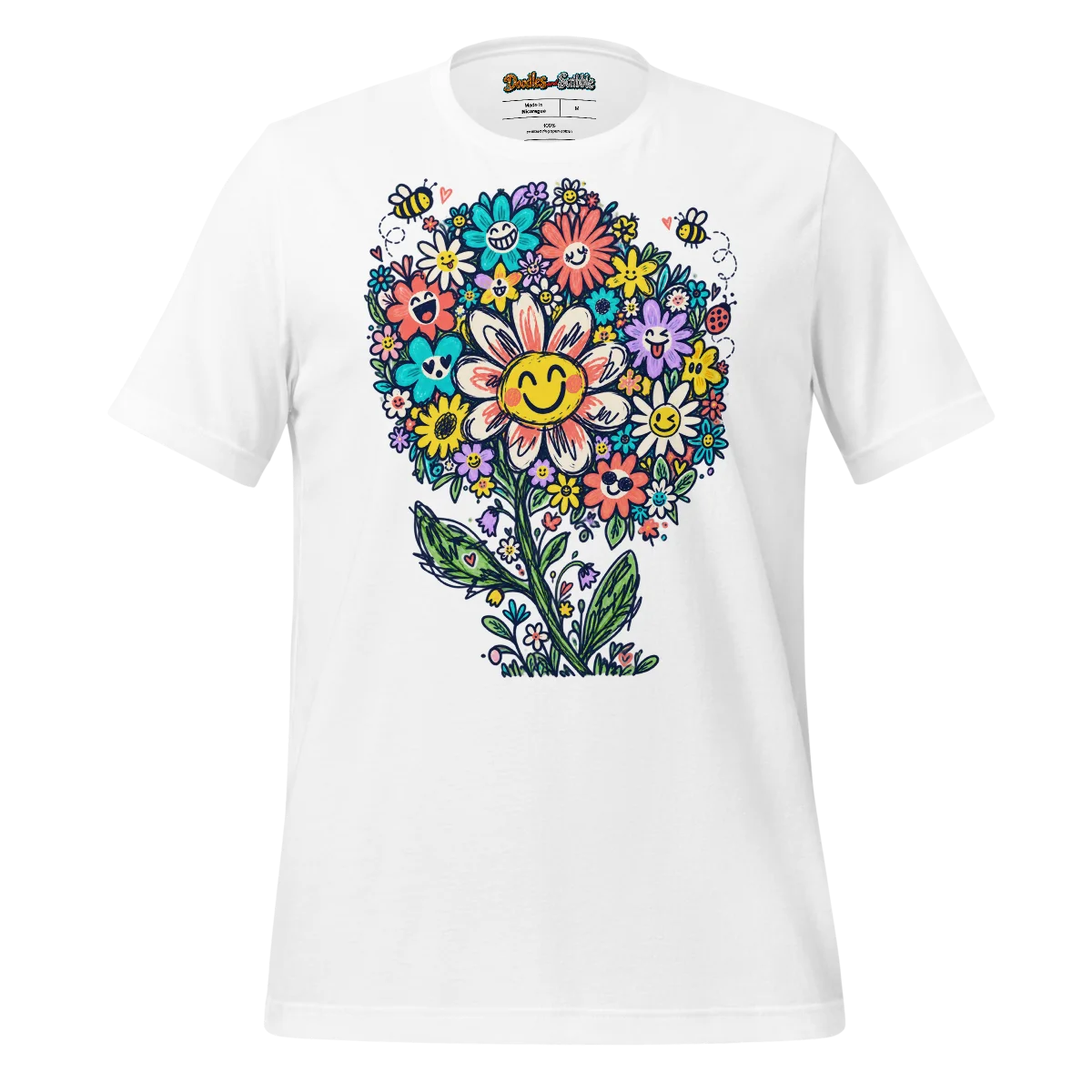 Bursting Floral T Shirt Vibrant Petal Explosion