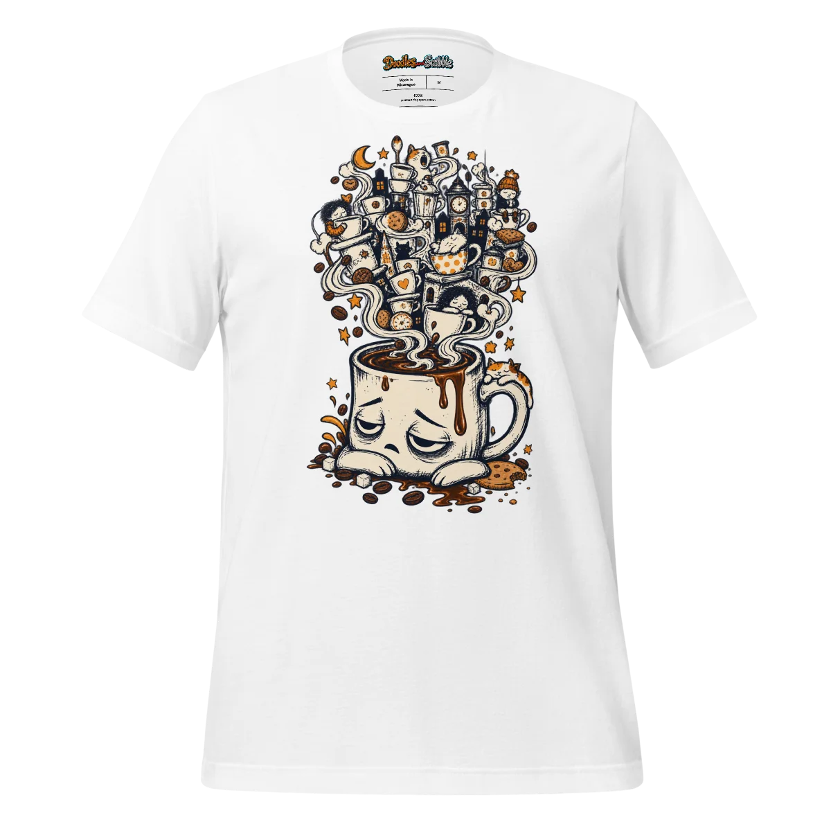 Warm Cup T Shirt with Cozy Coffee Doodle