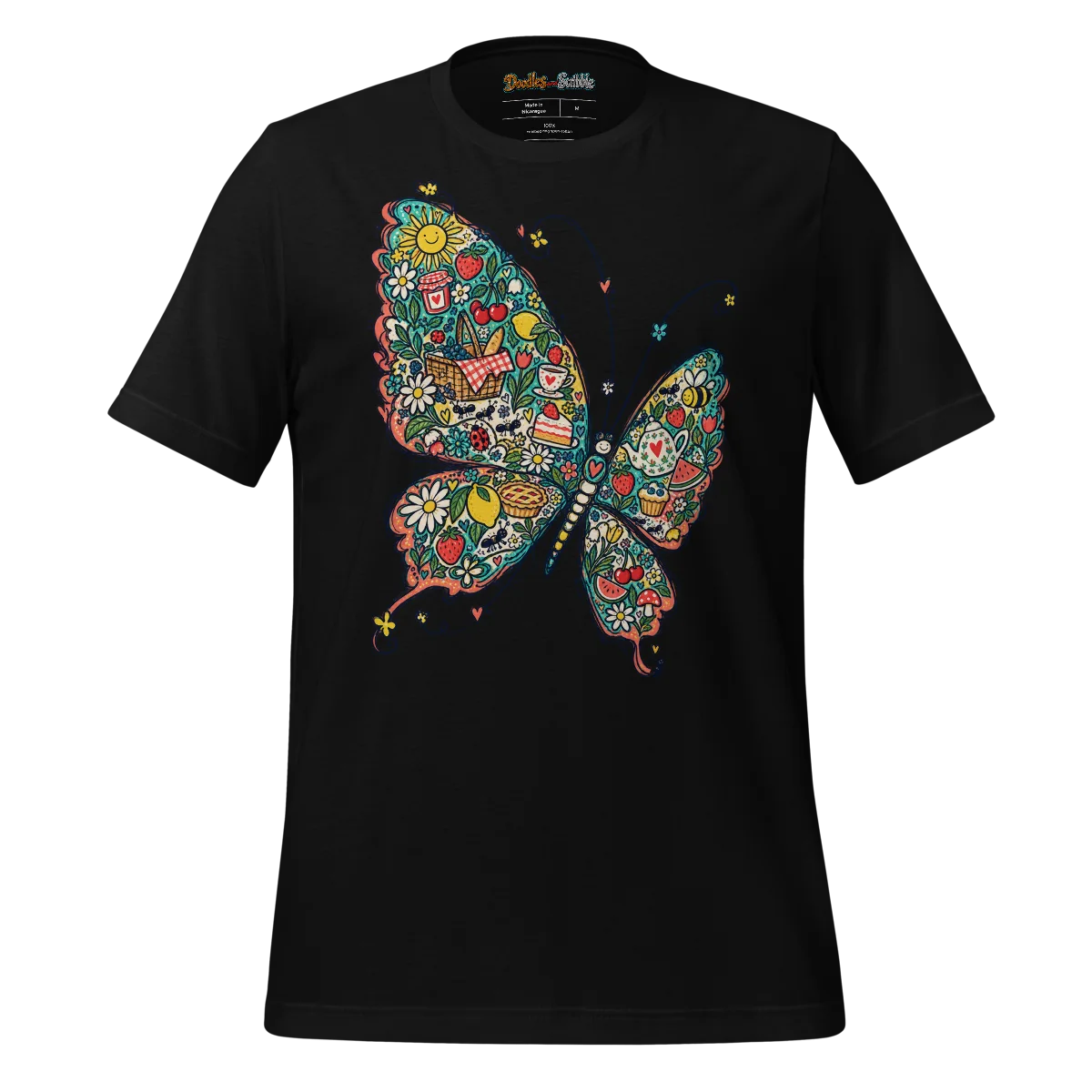 Butterfly Brilliance T Shirt with Colourful Wing Art alternate view
