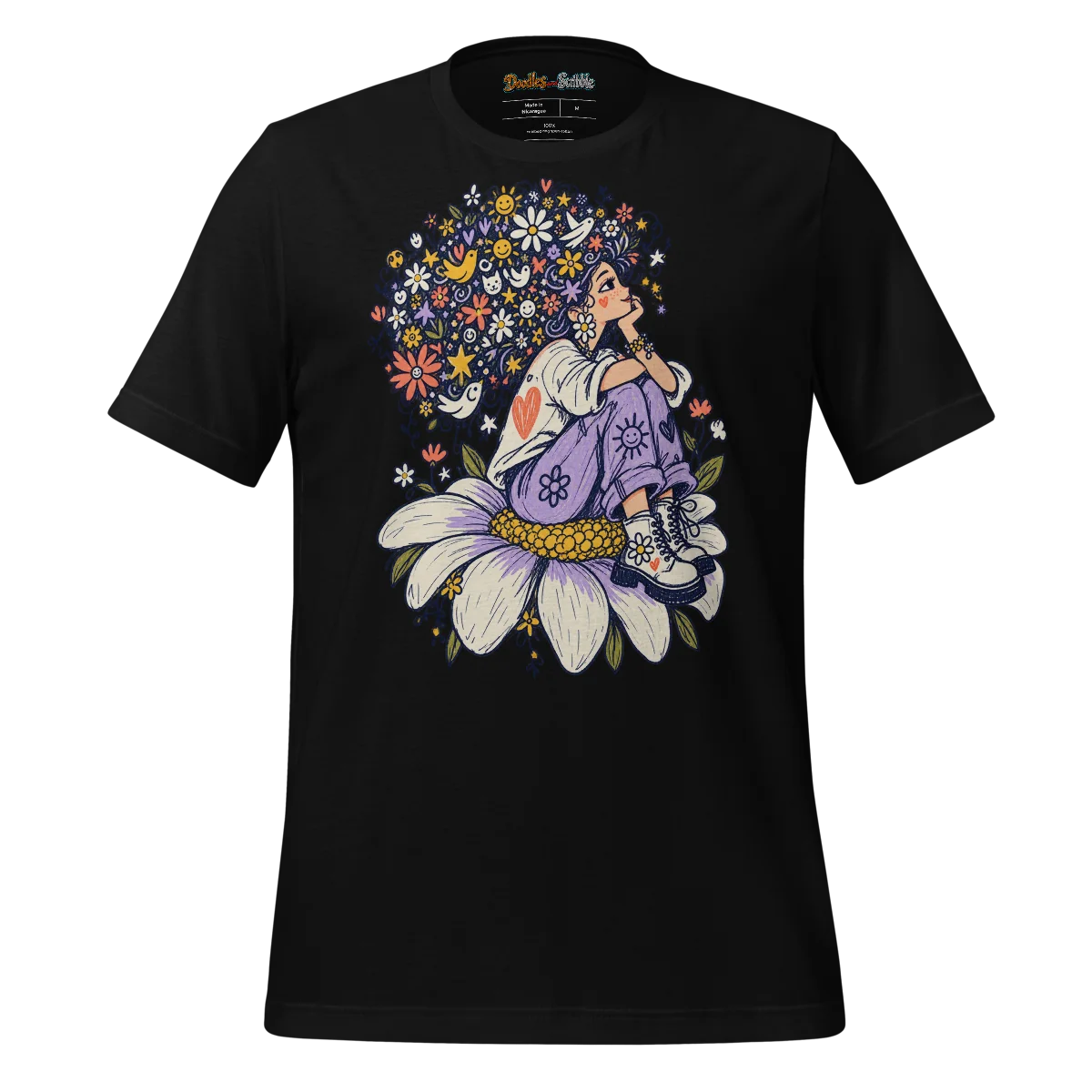Flower Maiden T Shirt Whimsical Character Art alternate view