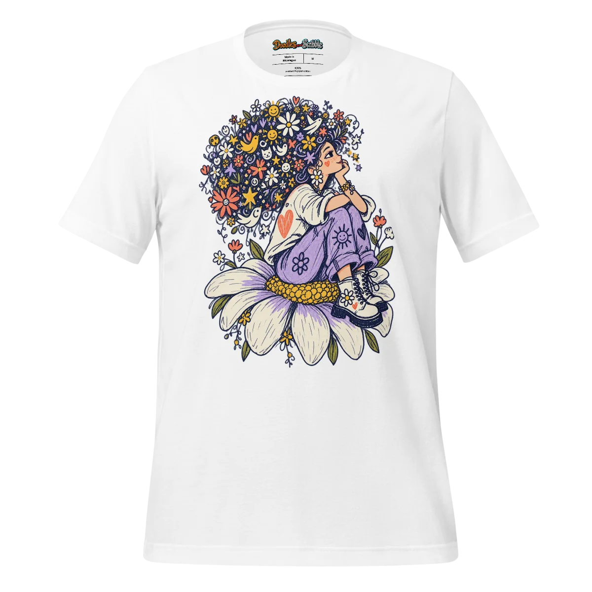 Flower Maiden T Shirt Whimsical Character Art