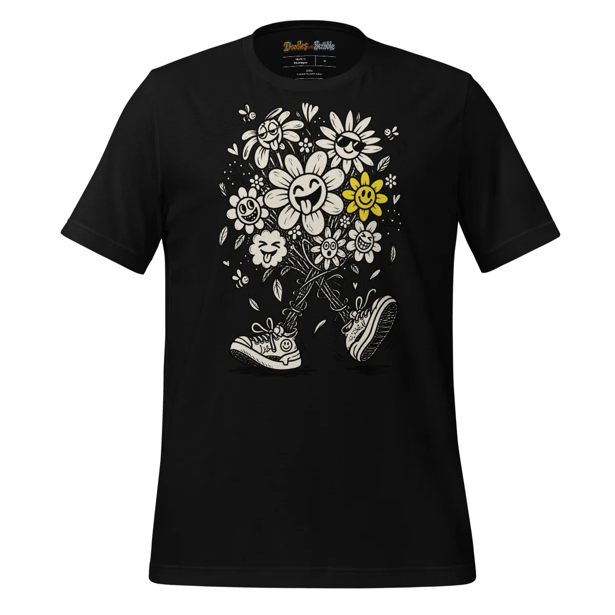 Floral Doodle T Shirt Lively Bloom Illustration alternate view