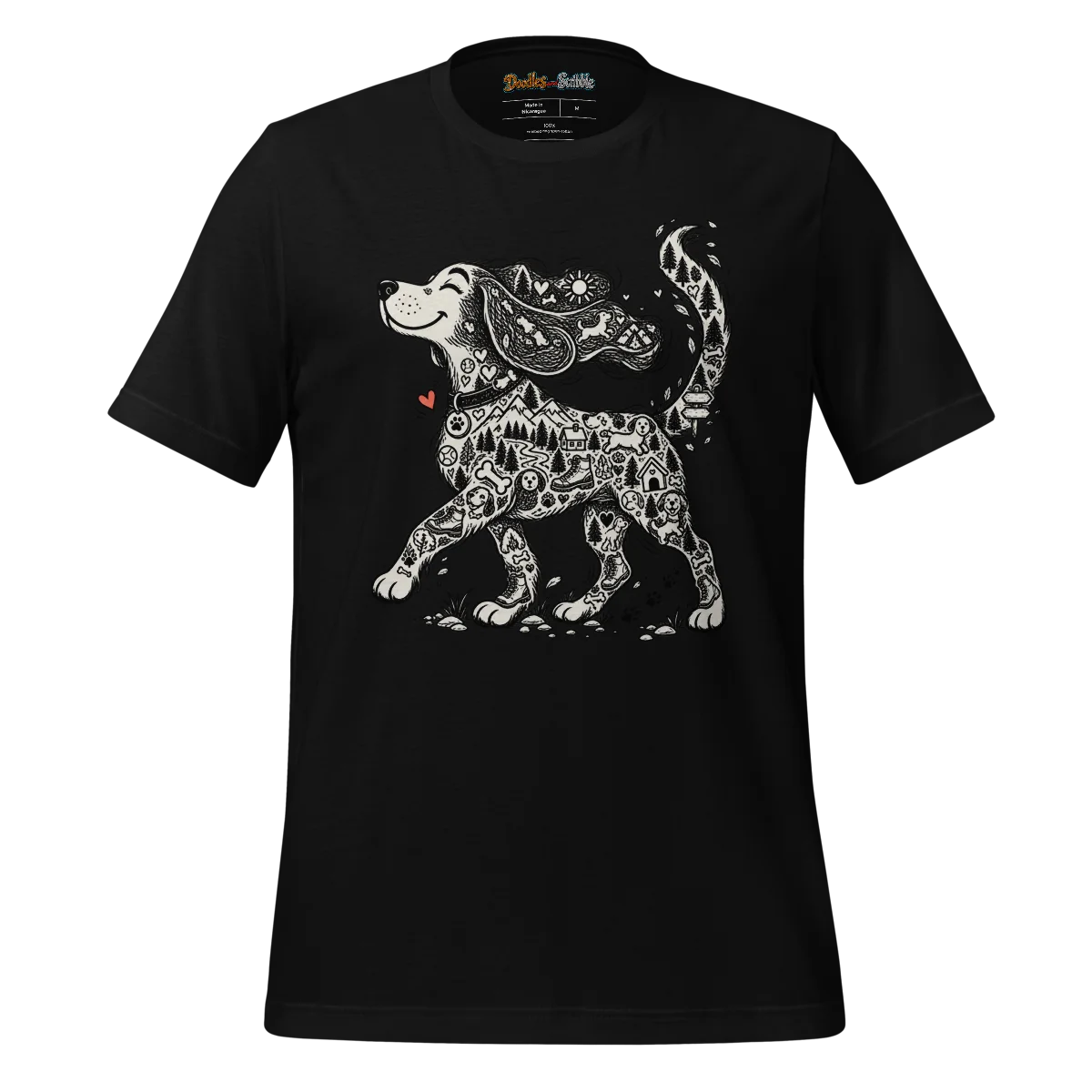 Zentangle Dog T Shirt Loyal Companion Hound alternate view