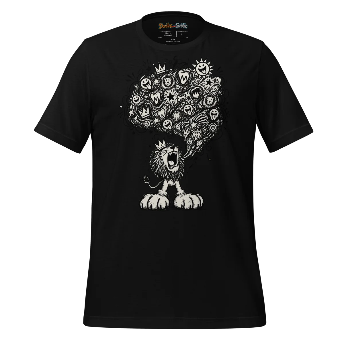 Zentangle Lion T Shirt Regal Roar of the Wilderness alternate view