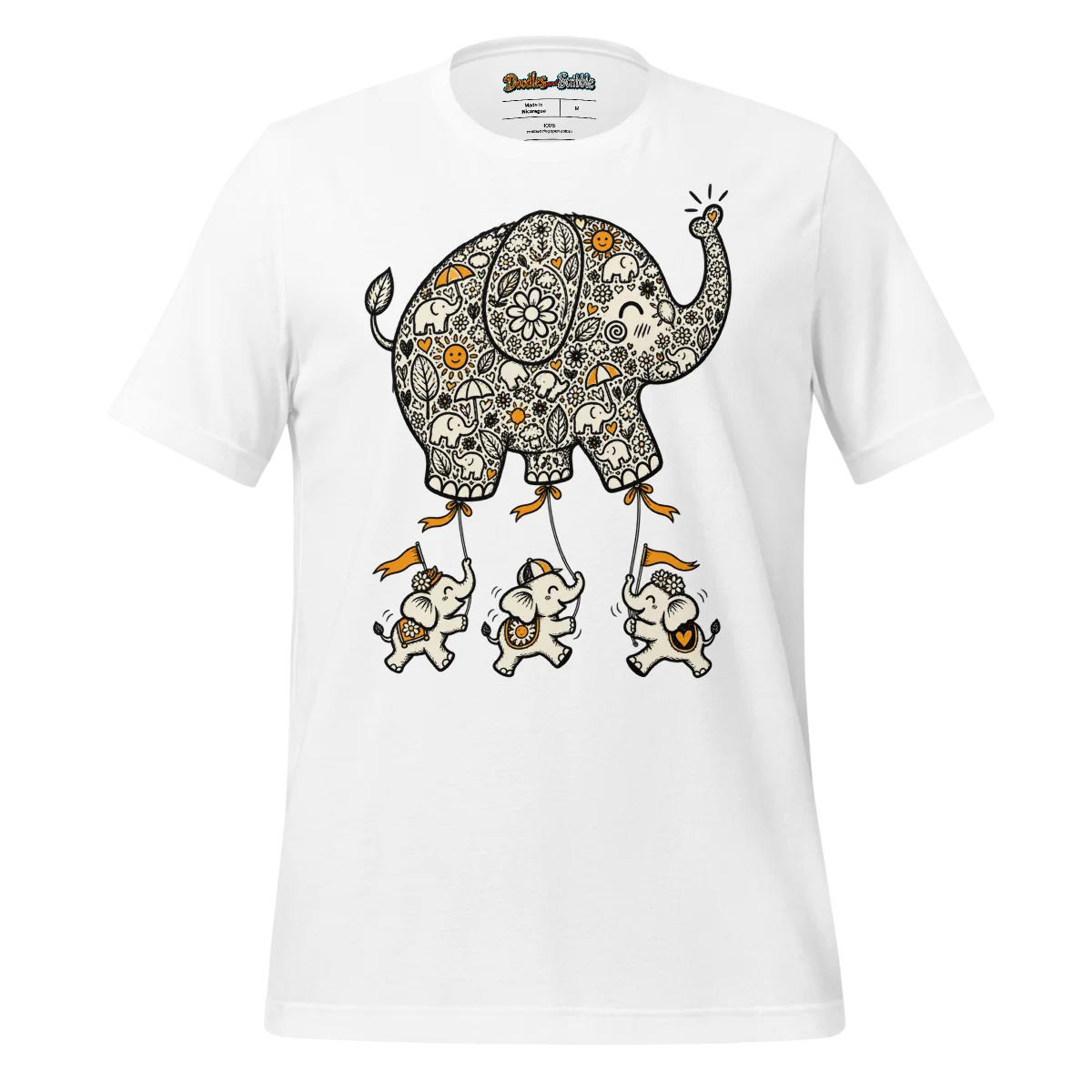 Zentangle Elephant T Shirt Gentle Titan of the Savannah