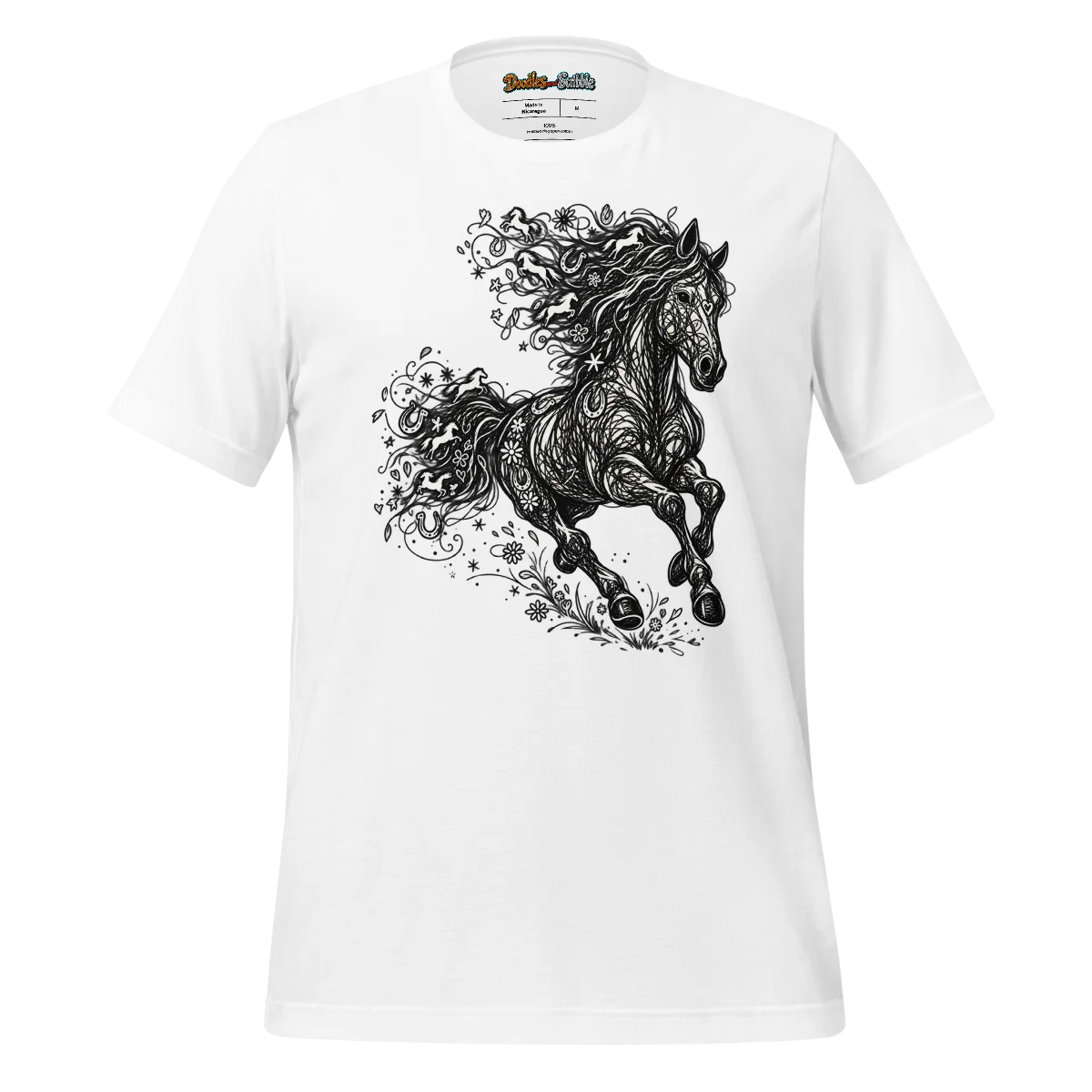 Zentangle Horse T Shirt Equine Elegance and Noble Steed