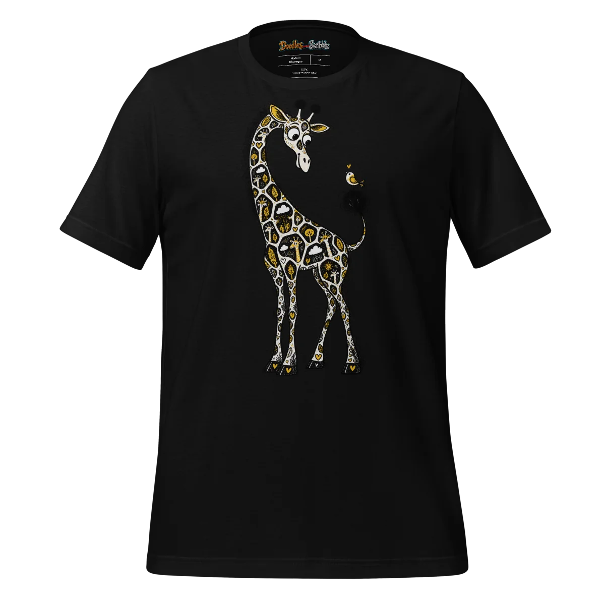 Zentangle Giraffe T Shirt Giraffe's Gaze and Sky High Grace alternate view