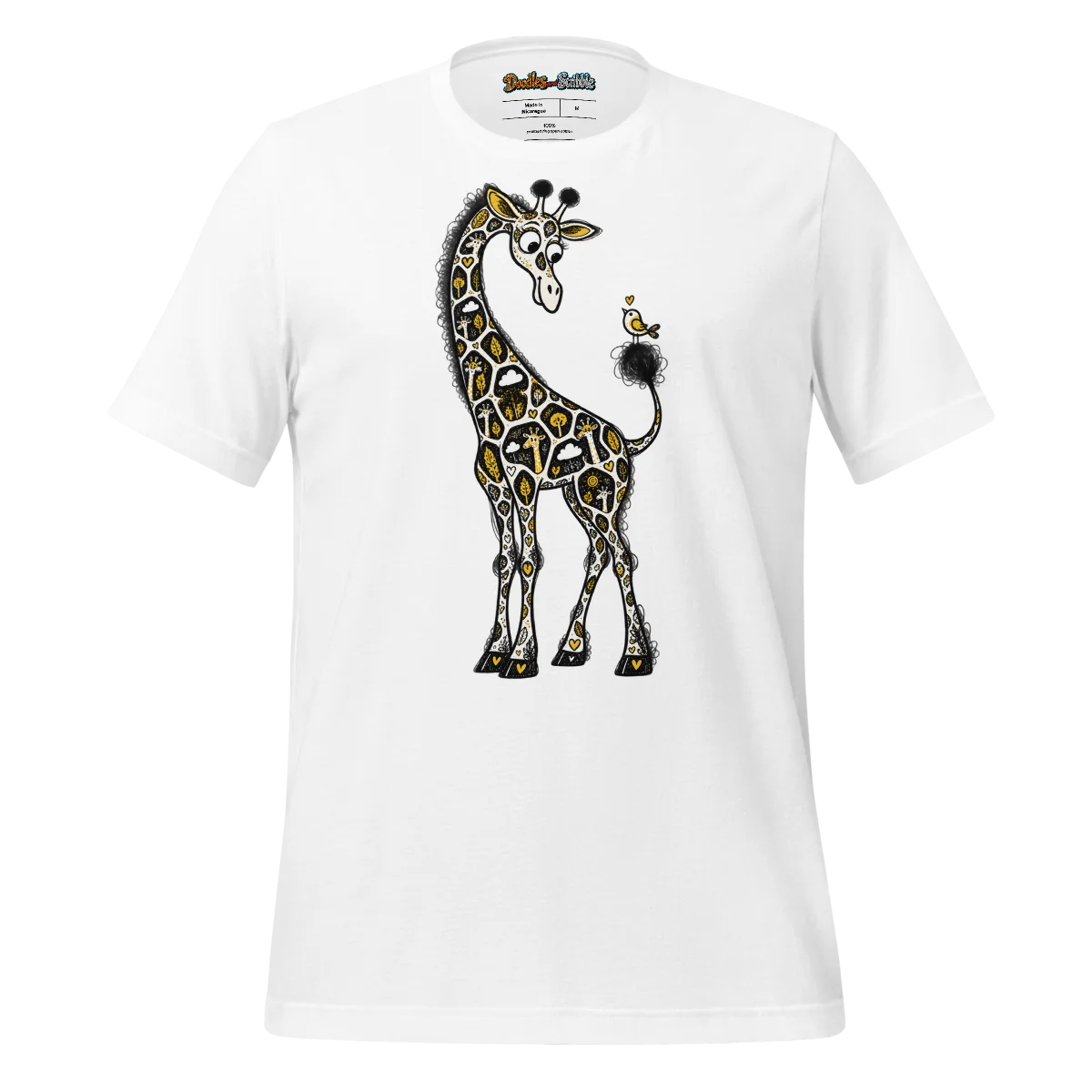 Zentangle Giraffe T Shirt Giraffe's Gaze and Sky High Grace