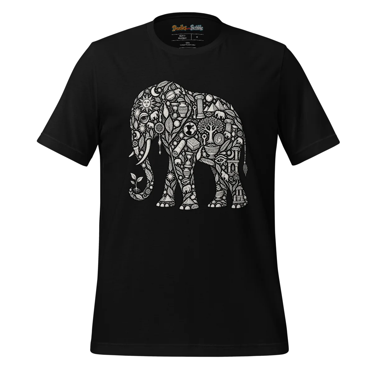 Zentangle Elephant T Shirt Ancient Wisdom Artwork alternate view