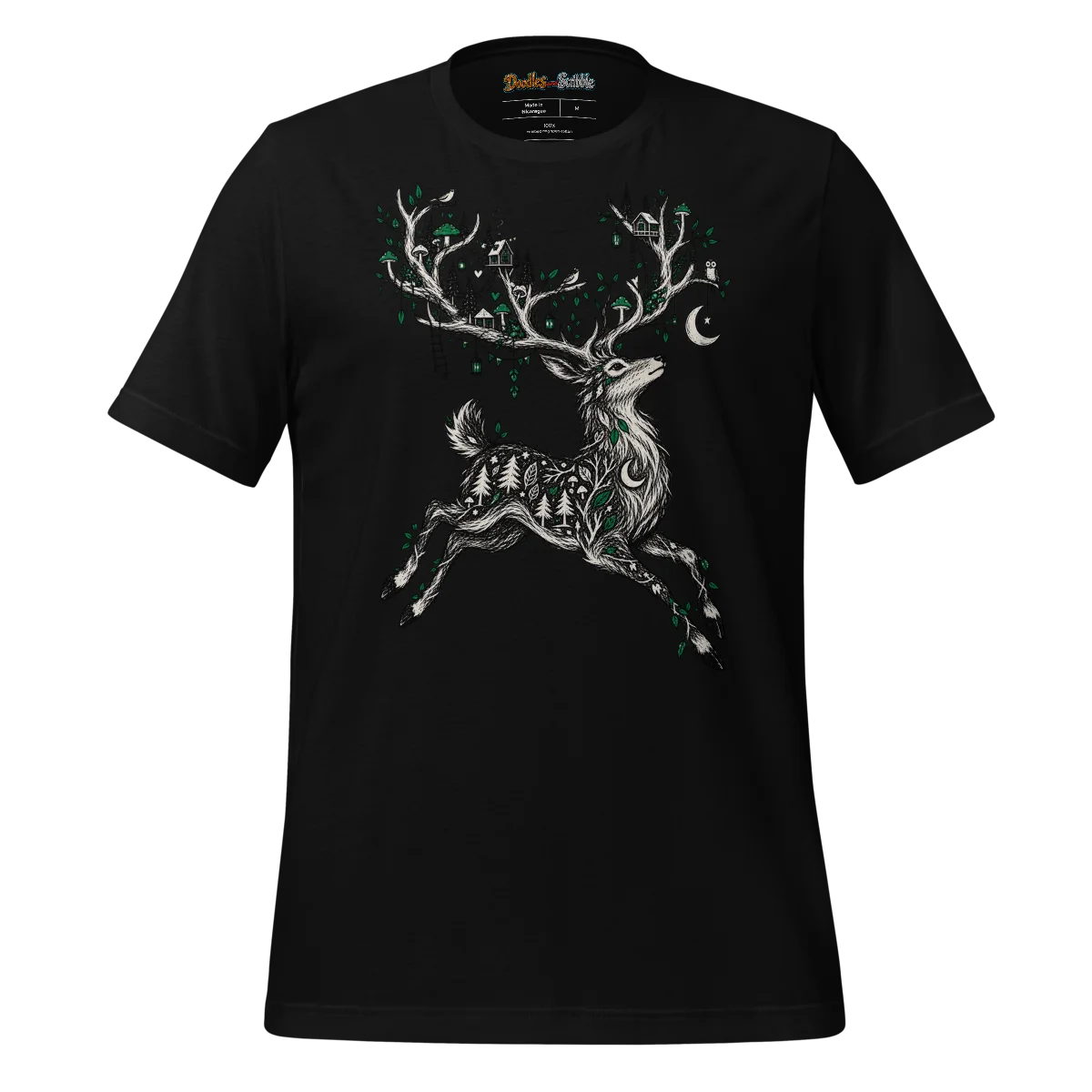 Zentangle Stag T Shirt Forest Monarch alternate view