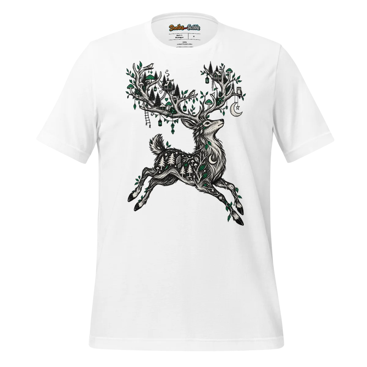 Zentangle Stag T Shirt Forest Monarch