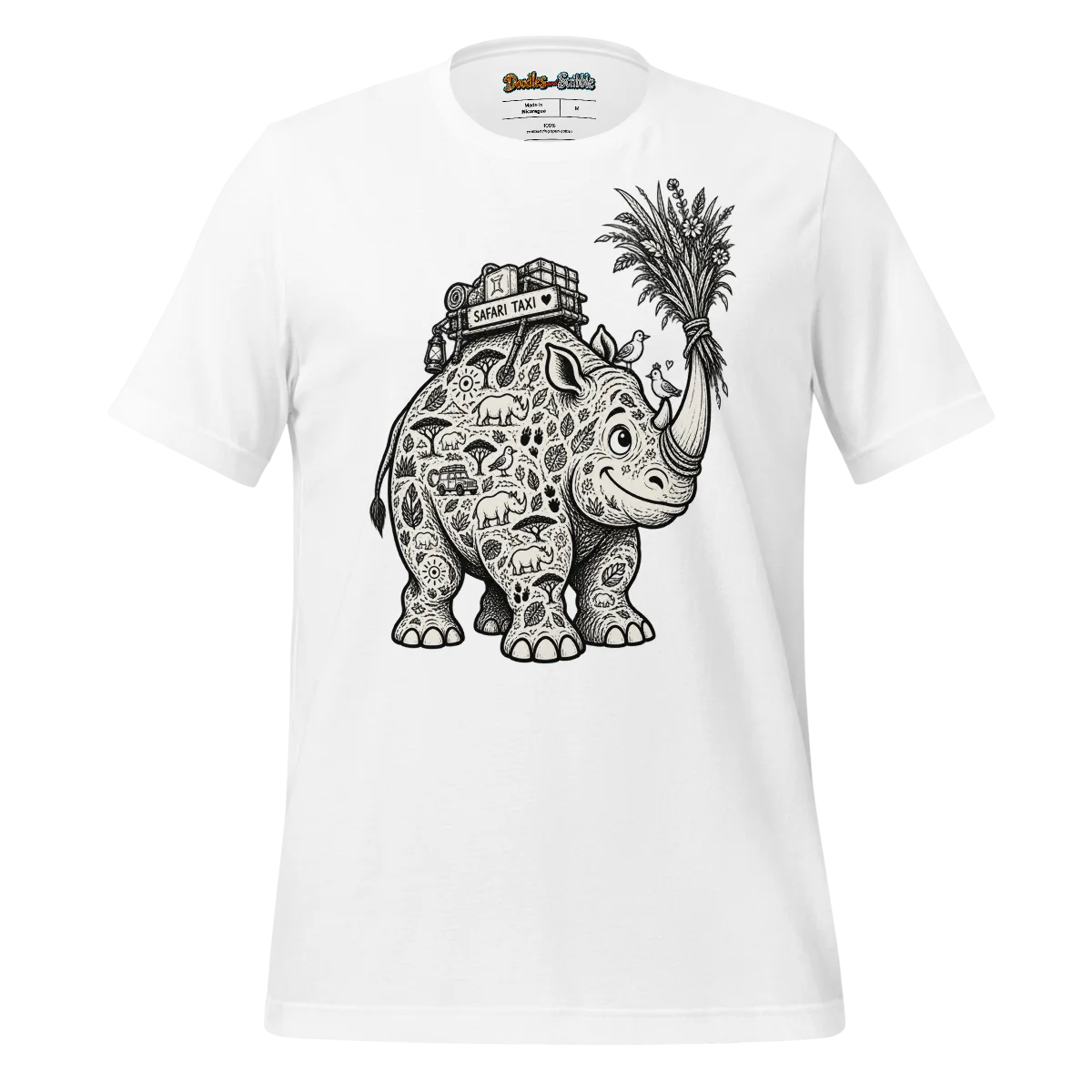 Zentangle Rhino T Shirt Safari Majesty