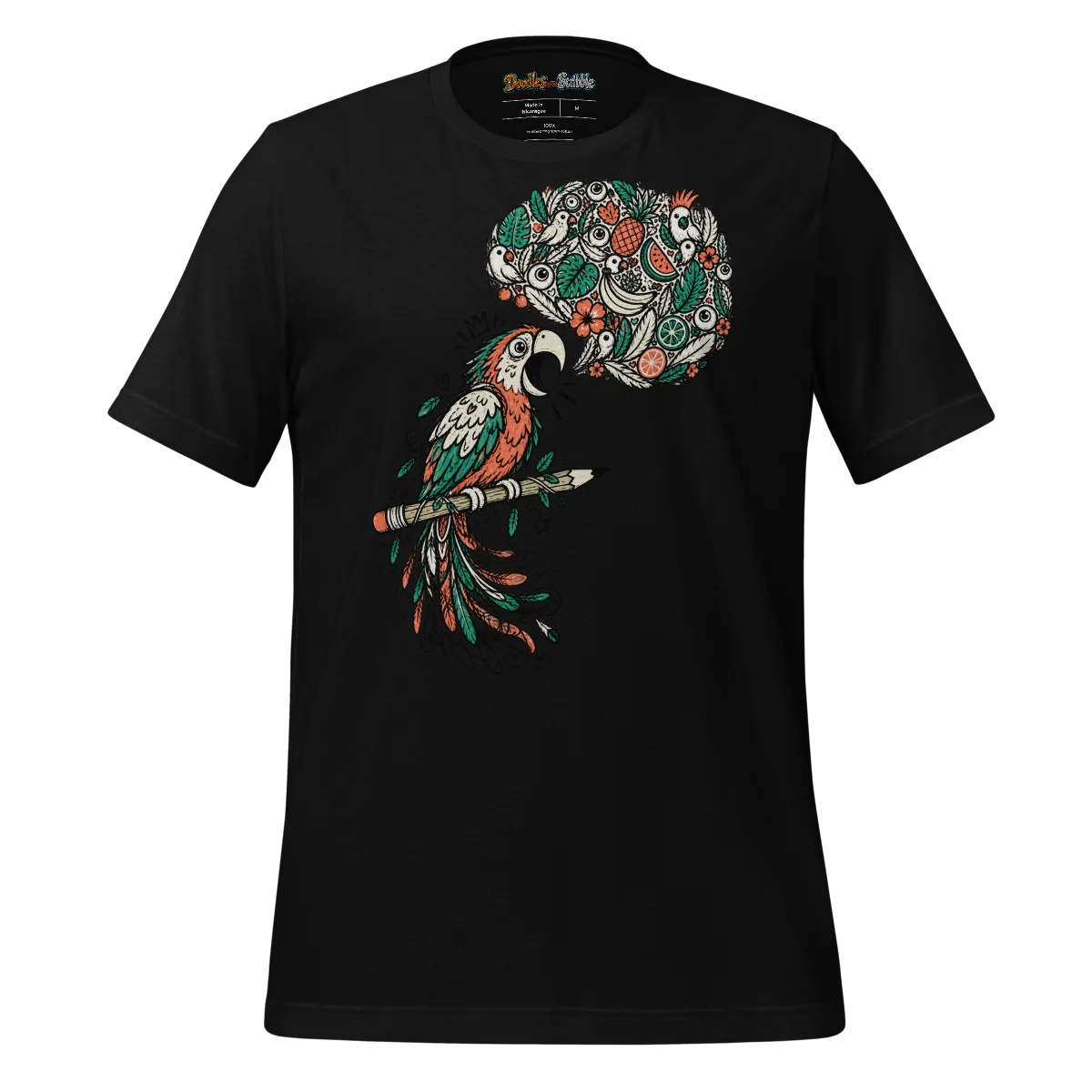 Zentangle Parrot T Shirt Tropical Echoes alternate view