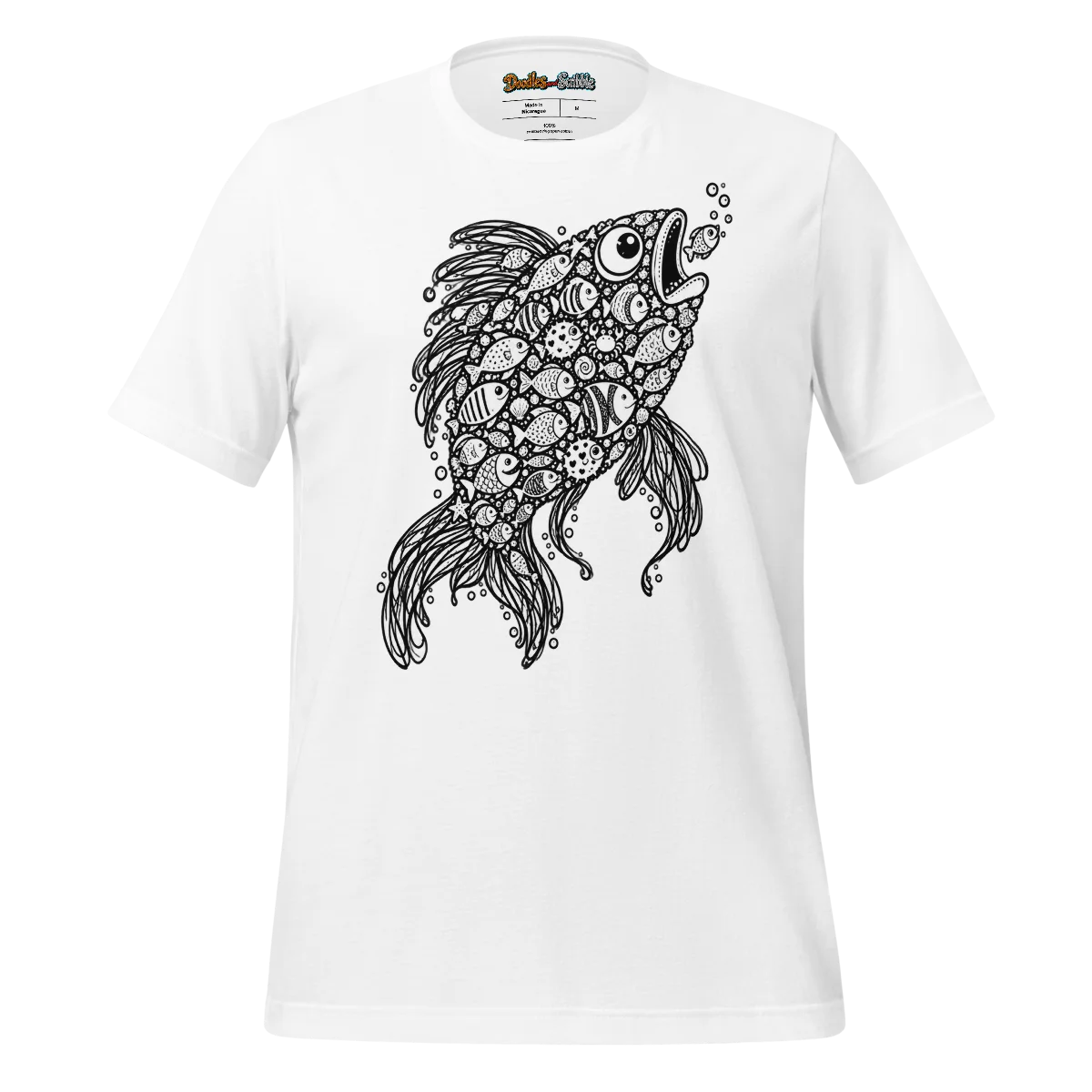 Zentangle Fish T Shirt Aquatic Swirling Scales