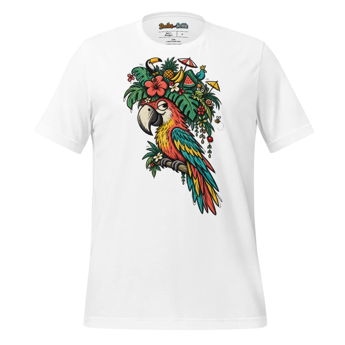 Zentangle Parrot T Shirt Tropical Illusion Design