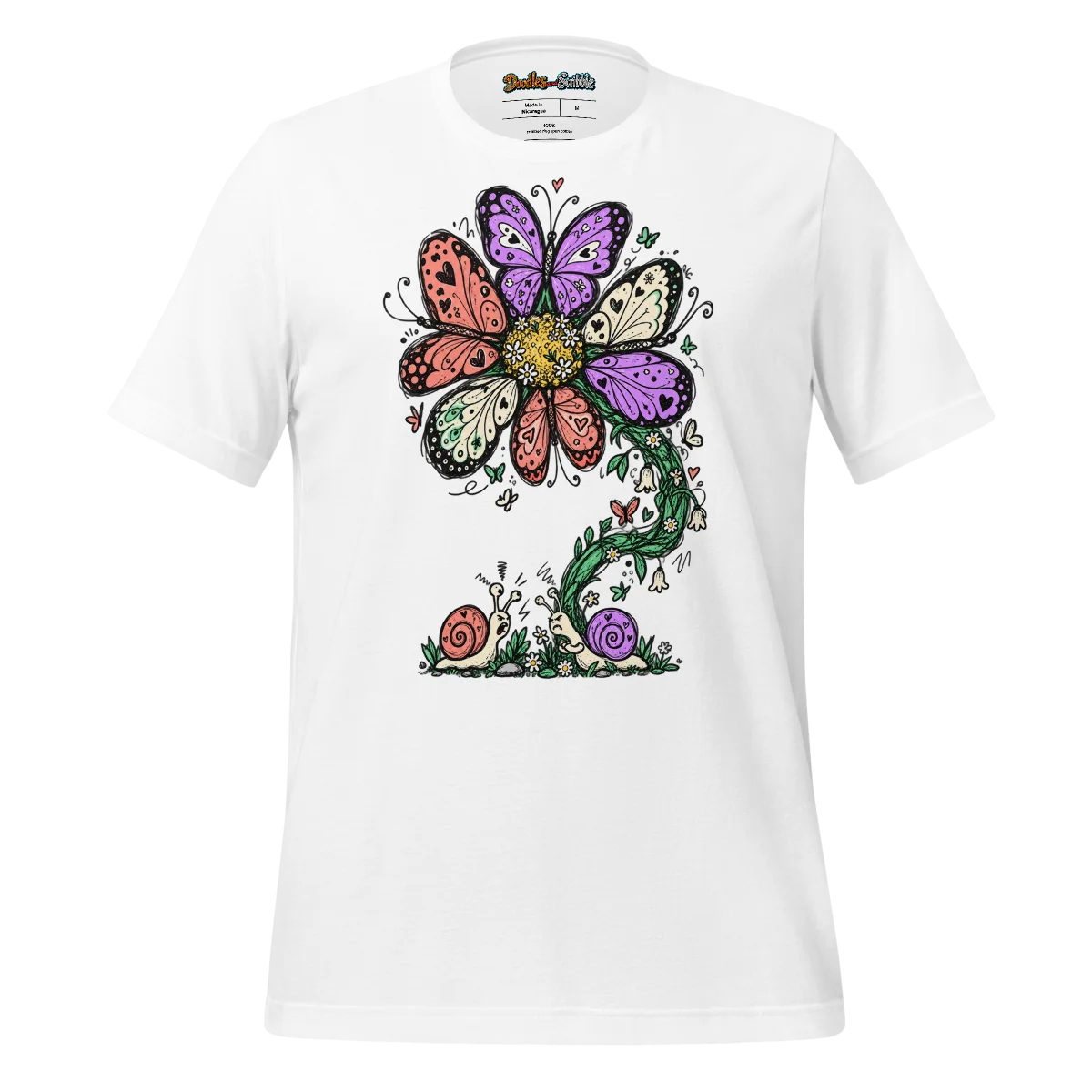 Enchanted Butterfly T Shirt Floral Fantasy