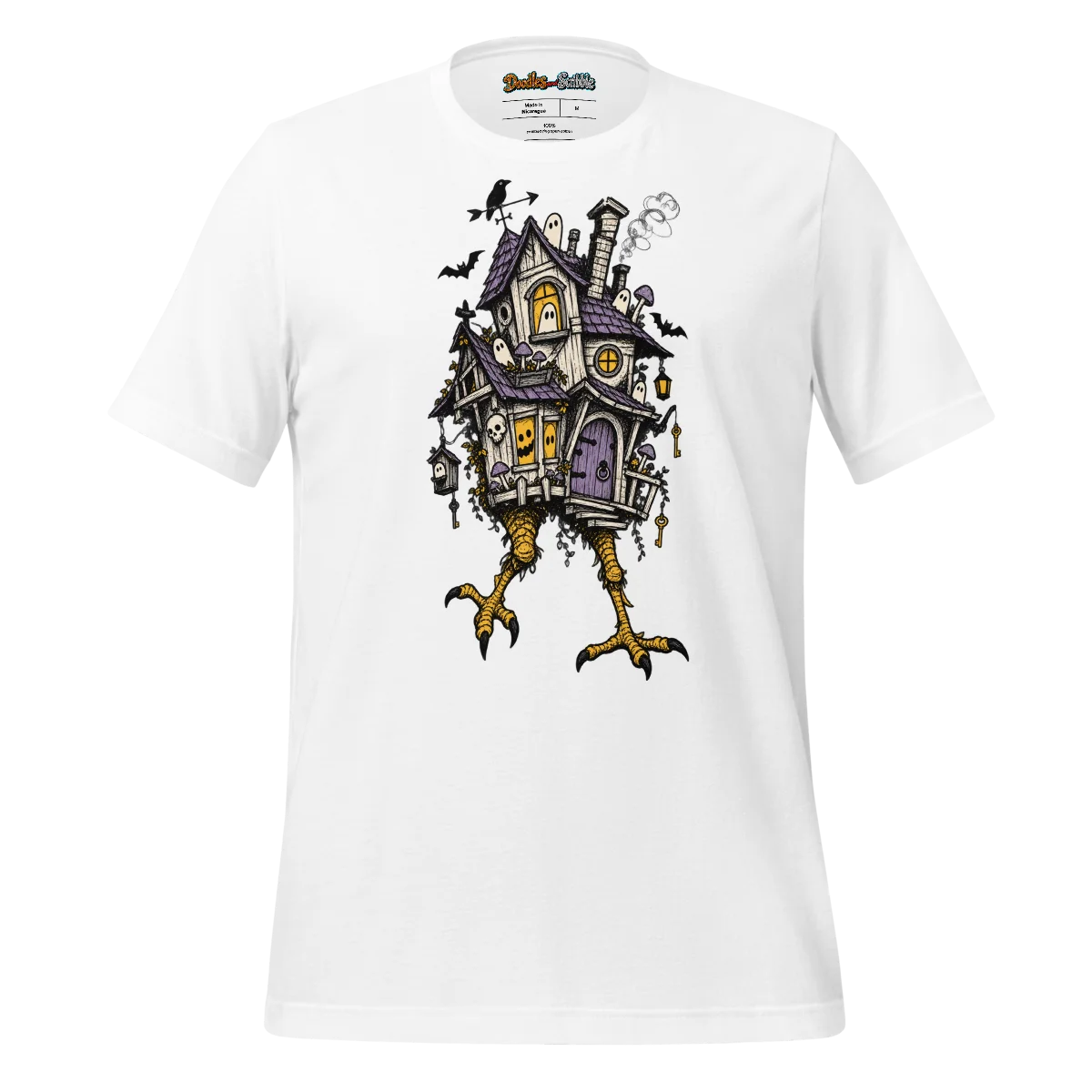 Haunted Homestead T Shirt with Spooky Cottage Doodle